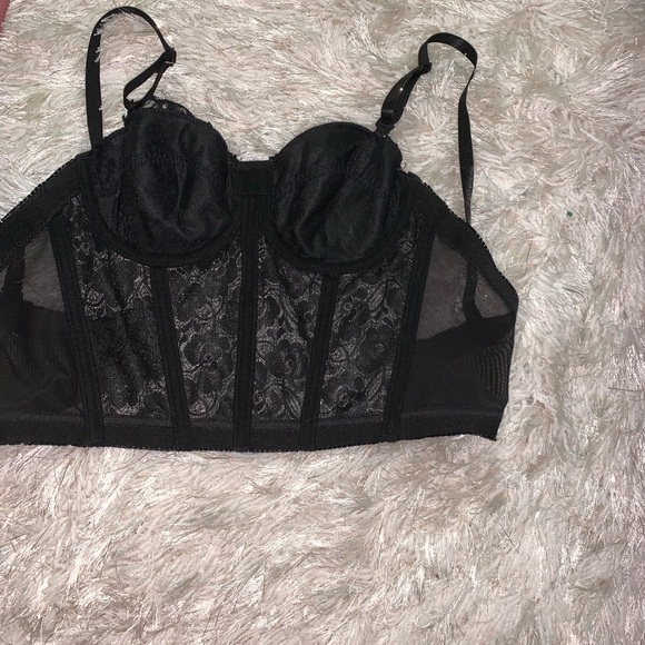 black lace bustier top